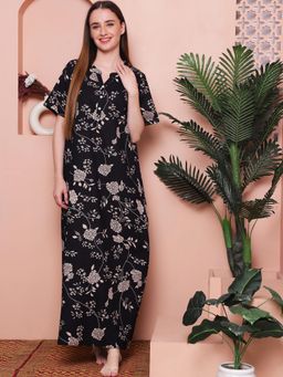 Indreams - Printed Pure Cotton Maxi Nightdress