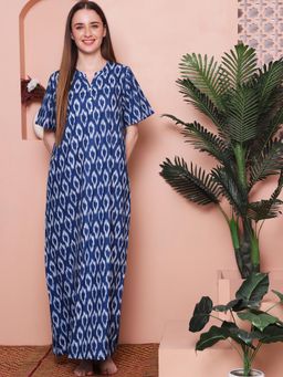 Indreams - Printed Pure Cotton Maxi Nightdress