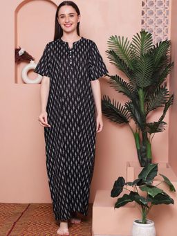 Indreams - Printed Pure Cotton Maxi Nightdress