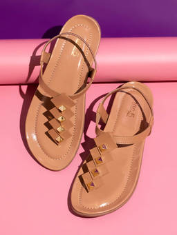 Inc.5 - Women Beige Casual Flat Sandals