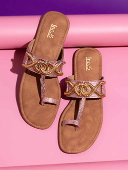 Inc.5 - Women Rose Gold Casual Flats