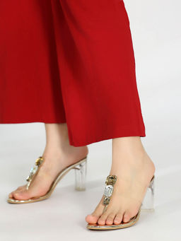 Inc.5 - Women Gold Party Sandal Heels