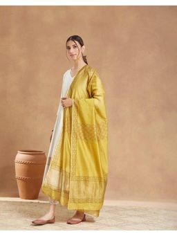 Fabindia - Cotton Silk Blend Yellow Dupatta