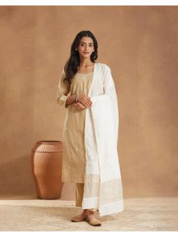 Fabindia - Natural Silk Blend Chikankari Dupatta