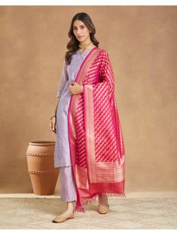Fabindia - Viscose Blend Banarsi Pink Dupatta