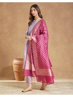 Fabindia - Wine Cotton Silk Blend Dupatta