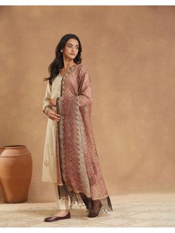 Fabindia - Multi-Color Cotton Silk Blend Dupatta