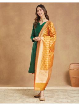Fabindia - Orange Cotton Silk Blend Dupatta