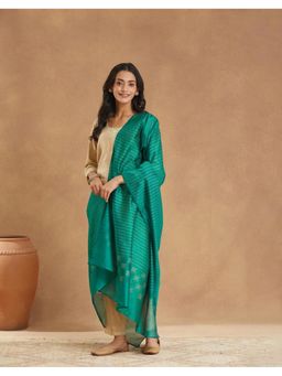 Fabindia - Green Cotton Silk Dupatta