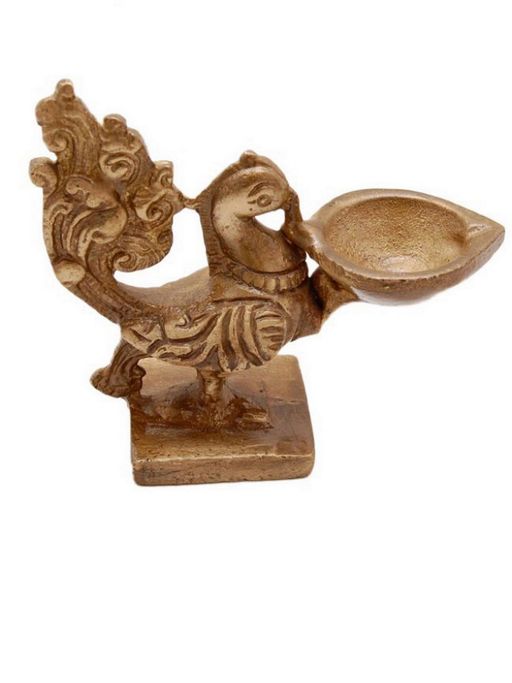 eCraftIndia Brass Peacock Deepak