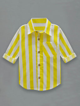 A.T.U.N. - Yellow Striped Casual Shirt