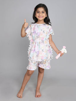 Little Clothings - Printed Short Kaftan Paired with Matching Short (Set of 2)