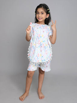Little Clothings - Printed Short Kaftan Paired with Matching Short (Set of 2)