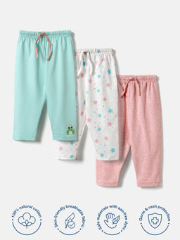 Nautinati - Unisex Soft Cotton Blue Leggings (Set of 3)