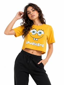 MIXT by Nykaa Fashion - Women Spongebob Printed Hs Boxy Fit Top