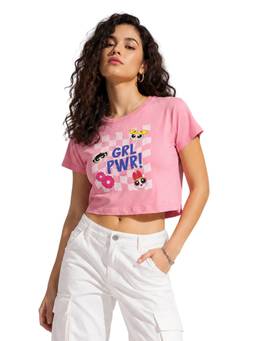MIXT by Nykaa Fashion - Womens Powerpuff Girls Printed Boxy Oversized Top