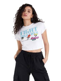 MIXT by Nykaa Fashion - Womens Powerpuff Girls Printed Hs Boxy Oversized Top