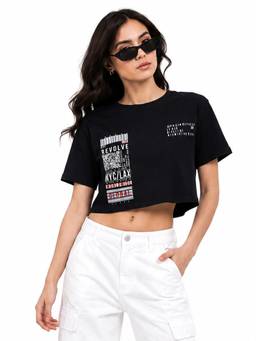 MIXT by Nykaa Fashion - Womens Printed Boxy Fit Half Sleeve Top