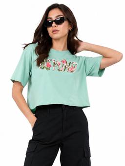 MIXT by Nykaa Fashion - Women Printed Boxy Fit Half Sleeve Top