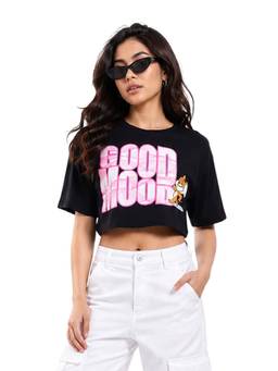 MIXT by Nykaa Fashion - Women Boxy Fit T-Shirt - Black