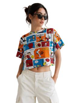 MIXT by Nykaa Fashion - Womens Peanuts Printed Boxyfit Top