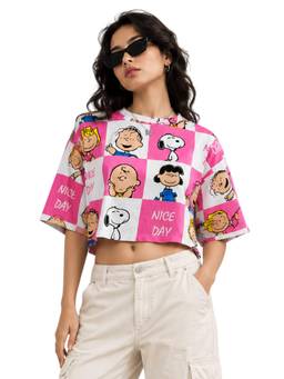 MIXT by Nykaa Fashion - Womens Peanuts Printed Boxyfit Top
