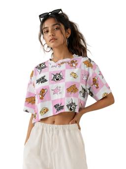 MIXT by Nykaa Fashion - Womens Tom & Jerry Printed Boxyfit Top