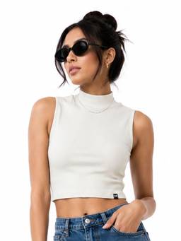 MIXT by Nykaa Fashion - Womens Sleeveless Highneck Crop Top