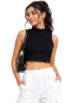 MIXT by Nykaa Fashion - Womens Sleeveless Highneck Crop Top