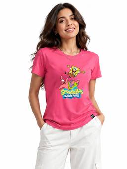 MIXT by Nykaa Fashion - Women Spongebob Printed Half Sleeve Regular Fit Top