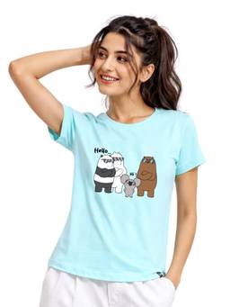 MIXT by Nykaa Fashion - Women We Bare Bears Printed Half Sleeve Regular Fit Top