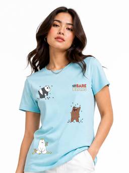 MIXT by Nykaa Fashion - Women We Bare Bears Printed Half Sleeve Regular Fit Top