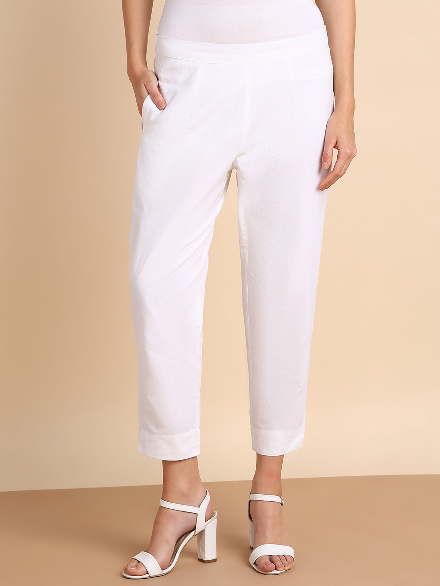 maaesa Solid Regular Fit Cotton Casual Women's Pant-picture-14