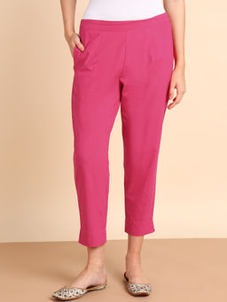 Maaesa - Solid Regular Fit Cotton Casual Women's Pant