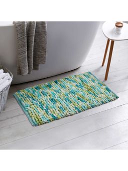 HomeTown - Emilia Micro Chenille Multipurpose Loop Bath Mat 50X80 Cm In Aqua Lime Colour