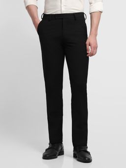 Arrow - Black Solid Polyester Regular Trouser