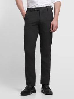 Arrow - Grey Self Design Polyester Regular Trouser