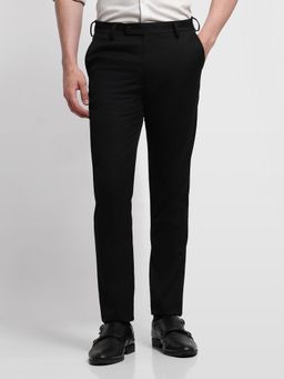 Arrow - Black Solid Polyester Super Slim Trouser