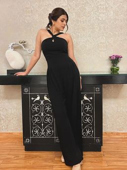 No Grey Area - Black Cross back Bollywood Jumpsuit