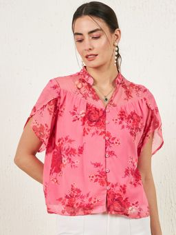 Marie Claire - Women Casual Pink Colour Floral Regular Top