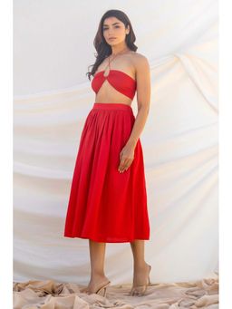 PR Label - Midi Skirt And Cotton Halter Tube Top Co-Ordinate Set