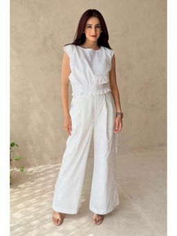 PR Label - Cotton Pants And Top White