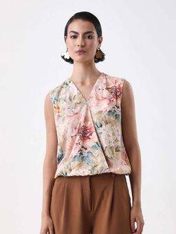 RAREISM - Women 100% Viscose Floral Regular Top Multi-Color
