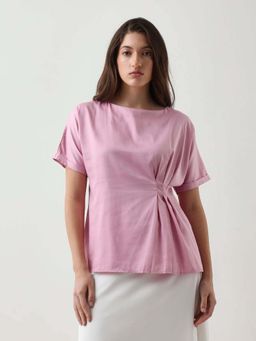 RAREISM - Women Plain Regular Top Pink