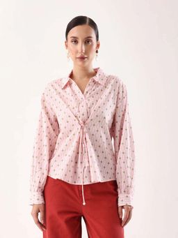 RAREISM - Women Polyester Printed Relaxed Top Pink