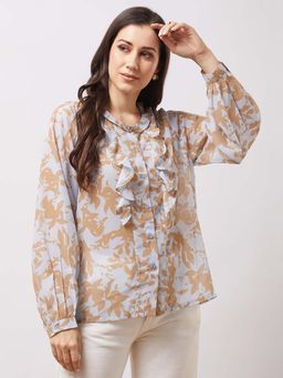 Globus - Women Bishop Sleeves Ruffle Detail Georgette Top