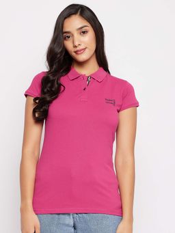 Duke - Spread Collar Women Polo T-Shirt Pink