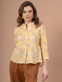 Mode by Red Tape - Yellow Printed Cotton Womens Top