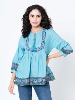 Mode by Red Tape - Womens Sea Green Floral Top