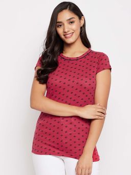Duke - Boat Neck Women Top Red